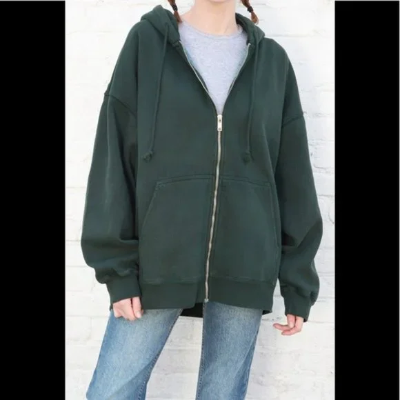 Green Hoodie Carla Brandy Hoodie Brandy Melville Tops Brandy